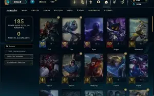 Ouro 4 com 60 Champs e 22 Skins + 2 Fragmentos