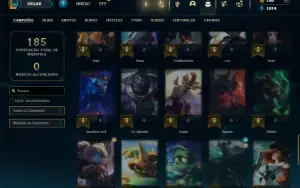 Ouro 4 com 60 Champs e 22 Skins + 2 Fragmentos
