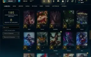 Ouro 4 com 60 Champs e 22 Skins + 2 Fragmentos