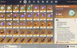 conta genshin AR 59 endgame faz todos os abismos