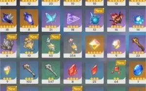CONTA AR55 KLEE, GANYU, VENTI, KEQINGc1, +5* 10KPRIMO+20ROLL
