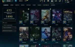 Esmeralda 3 com TODOS os champs e 121 Skins ( ADC / TOP )