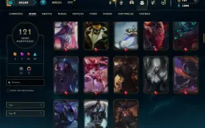 Esmeralda 3 com TODOS os champs e 121 Skins ( ADC / TOP )