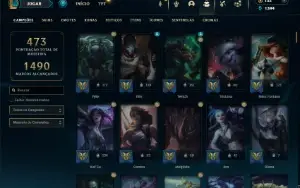 Esmeralda 3 com TODOS os champs e 121 Skins ( ADC / TOP )