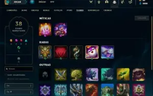 Conta Unranked com 21 Champs e 9 Skins