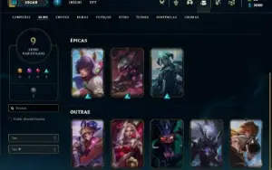 Conta Unranked com 21 Champs e 9 Skins