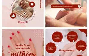 Pack Manicure 12 Artes Editáveis Canva