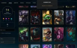 Conta LoL Full Acesso - 81 Champs e 74 Skins - Rammus Rei
