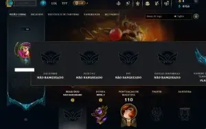 Unranked com 85 Champs e 7 Skins