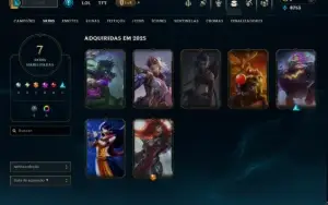 Unranked com 85 Champs e 7 Skins