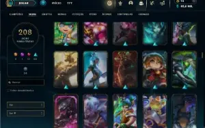 Bronze 4 com TODOS os champs e 208 Skins (Mais de 150 Jogos)