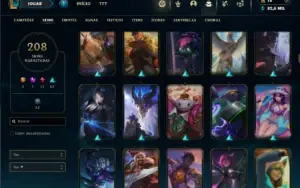 Bronze 4 com TODOS os champs e 208 Skins (Mais de 150 Jogos)