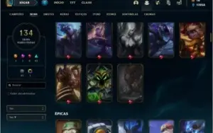 Conta prata 3 com TODOS os champs e 134 skins
