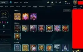 Vendo conta lvl 221, 84 skins, todos campeões, 12.779 azul,