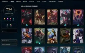 Conta do LOL(Todos campeões,234 skins, Elo Platina III)