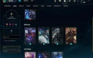 Unranked com 30 Champs e 8 Skins + 3 Fragmentos