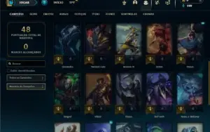 Unranked com 30 Champs e 8 Skins + 3 Fragmentos