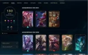 Conta platina 4 /WILD RIFT PLATINA 2 180 skin tds campeões