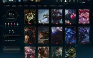 Unranked com TODOS os champs e 182 Skins + 6 Vitoriosas
