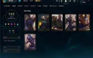 Unranked com TODOS os champs e 182 Skins + 6 Vitoriosas