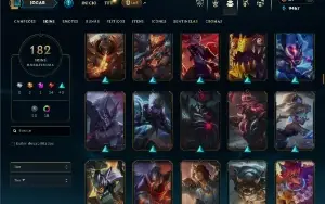 Unranked com TODOS os champs e 182 Skins + 6 Vitoriosas