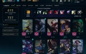 Unranked com TODOS os champs e 182 Skins + 6 Vitoriosas