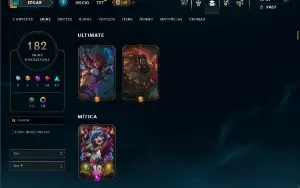 Unranked com TODOS os champs e 182 Skins + 6 Vitoriosas
