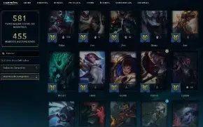 Unranked com TODOS os champs e 321 Skins (Nivel 714)