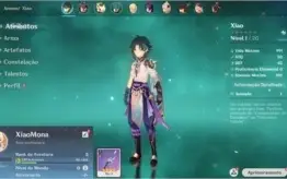 Conta Genshin Impact AR 5 com Xiao e Mona