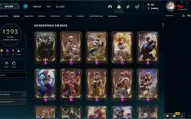 conta 1293 skins,todos emotes da loja ( emotes challenger)