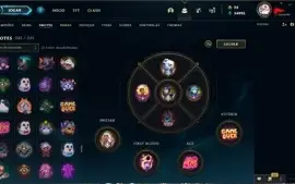 conta 1293 skins,todos emotes da loja ( emotes challenger)