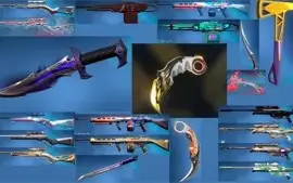 CONTA VALORANT COM KARAMBIT RARA + FACAS E SKINS