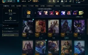 Unranked com 25 Champs e 5 Skins