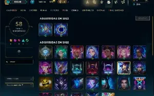 Unranked com 25 Champs e 5 Skins