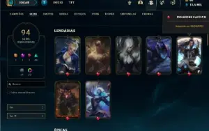 Conta ouro 3 com 110 Champs e 94 Skins ( MAIN SUP )