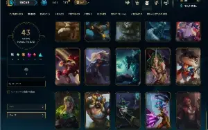 Unranked com 90 Champs e 43 Skins