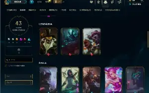 Unranked com 90 Champs e 43 Skins