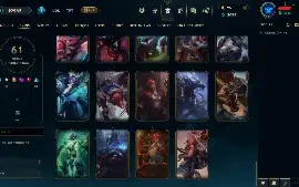 Conta Ouro 2 com 61 Skins LOL + Diamante 2 WR 42 Skins