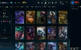 Conta Ouro 2 com 61 Skins LOL + Diamante 2 WR 42 Skins