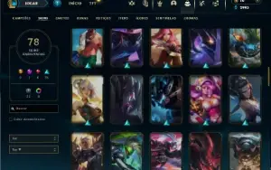 Ouro 4 com 120 Champs e 78 Skins ( JG / MID / ADC )