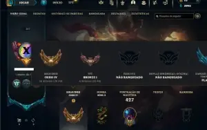 Ouro 4 com 120 Champs e 78 Skins ( JG / MID / ADC )