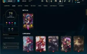 Ouro 4 com 120 Champs e 78 Skins ( JG / MID / ADC )