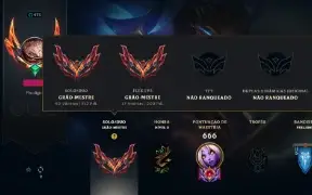 Conta Lol Grão-Mestre Handlvl Season 2 72,1% de WR