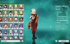 GENSHIN IMPACT - AR57 , 15T5, 13 Personagens T5 e 2 Armas T5