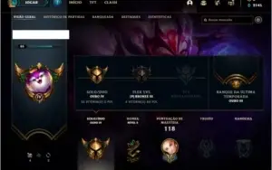Conta ouro 4 com 11 skins e 42 champs