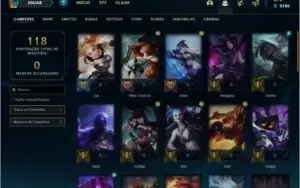 Conta ouro 4 com 11 skins e 42 champs