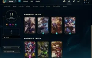 Conta ouro 4 com 11 skins e 42 champs