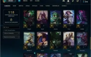Conta ouro 4 com 11 skins e 42 champs
