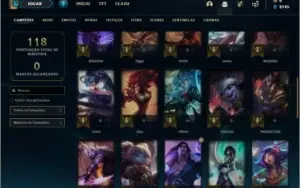 Conta ouro 4 com 11 skins e 42 champs