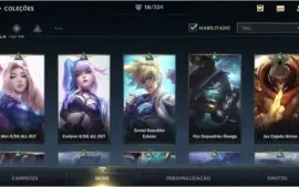 DIAMANTE IV + 16 SKINS + 38 CAMPEÕES + 515 WILD CORES